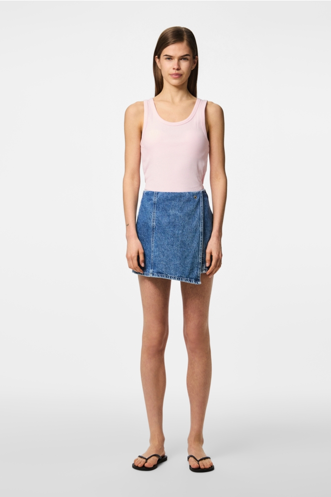 PCFILUM MW DENIM SKORT 17159297 MEDIUM BLUE DENIM
